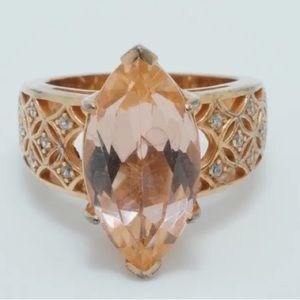 BBJ Sterling Silver Rose Gold Overlay CZ Ring